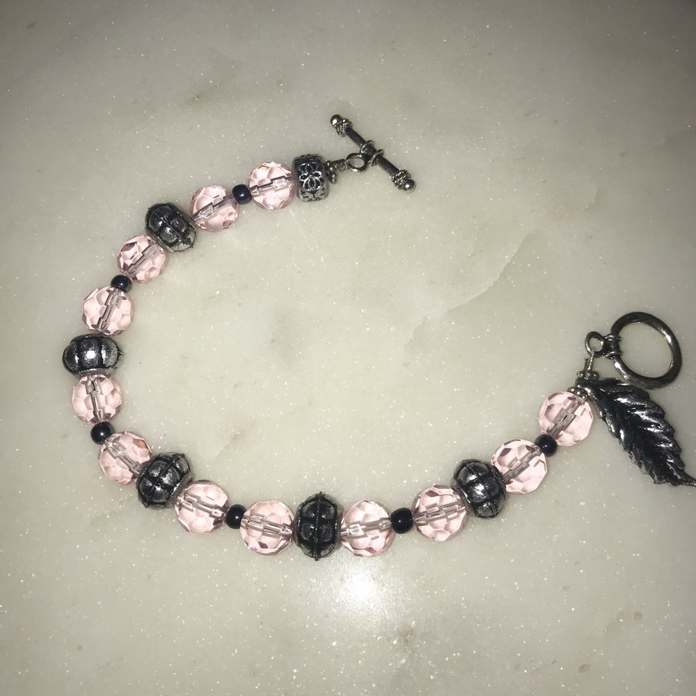 cute handmade pale pink bracelet